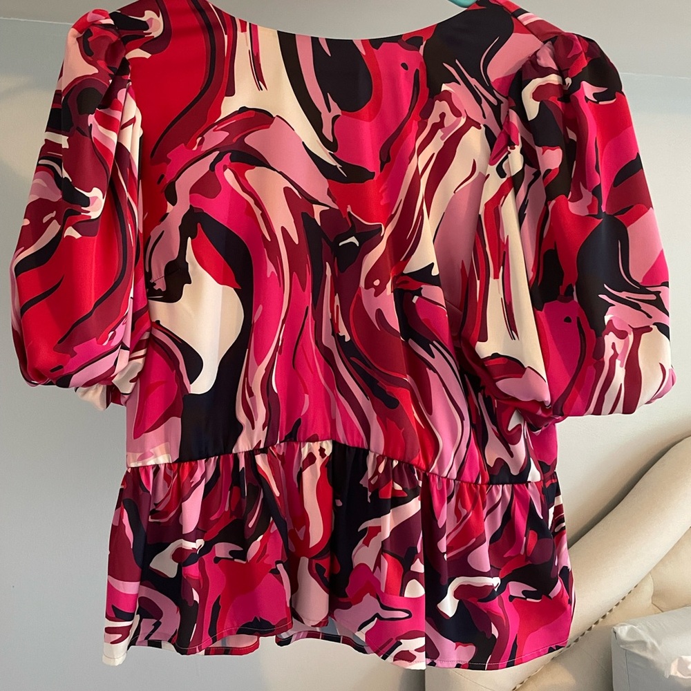 Vibrant Pink Abstract Women's Top